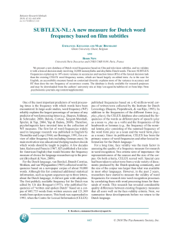 SUBTLEX-NL: A new measure for Dutch word frequency based on