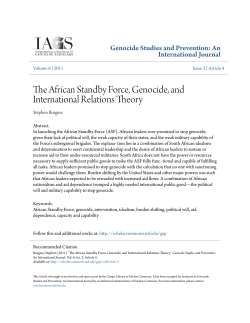 The African Standby Force, Genocide, and International Relations