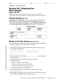 Section 25.1 Exploring the Solar System
