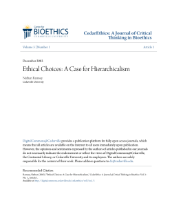 Ethical Choices: A Case for Hierarchicalism