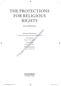 THE PROTECTIONS FOR RELIGIOUS RIGHTS