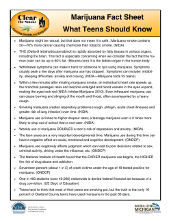 Marijuana Fact Sheet What Teens Should Know