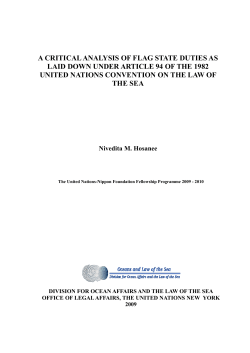 A CRITICAL ANALYSIS OF FLAG STATE DUTIES AS LAID DOWN