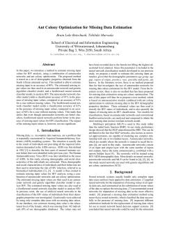 Ant Colony Optimization for Missing Data Estimation