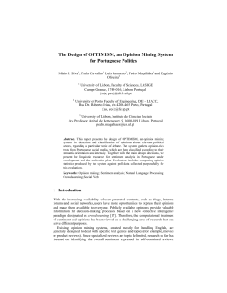 The Design of OPTIMISM, an Opinion Mining System for Portuguese