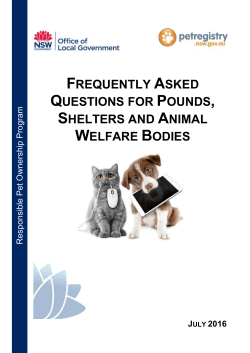 FAQ for pounds, shelters and animal welfare orgs