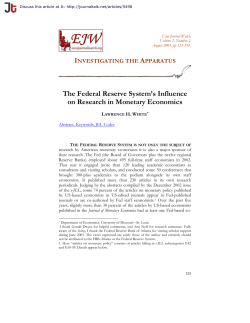 The Federal Reserve System`s Influence on Research in Monetary