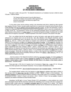 addendum #1- the limited meaning of the sixteenth amendment