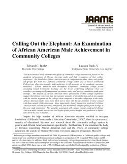 Calling Out the Elephant: An Examination of African American Male