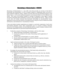 Kinesiology and Biomechanics