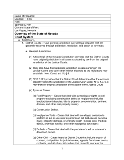 Overview of the State of Nevada Court System