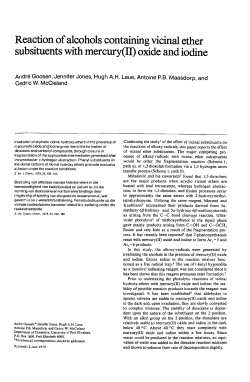 Reaction of alcohols containing vicinal ether subsituents with