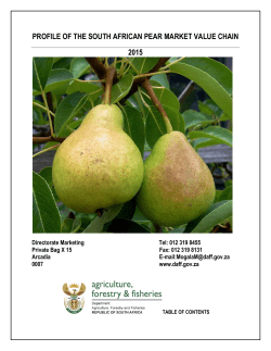 Pear market value chain profile 2015