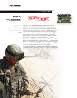 KGV-72 Type-1 Programmable Encrypton Device