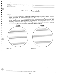 The Cult of Domesticity