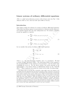 Linear systems of ordinary differential equations