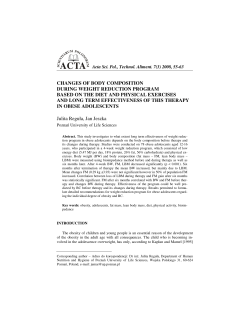 Changes of body composition during weight reduction program