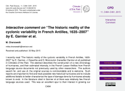 The historic reality of the cyclonic variability in French Antilles