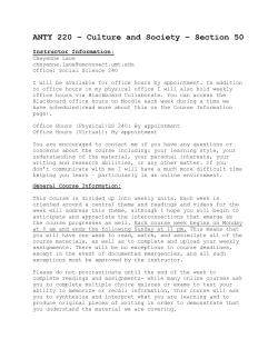 Culture and Society - ScholarWorks @ UMT