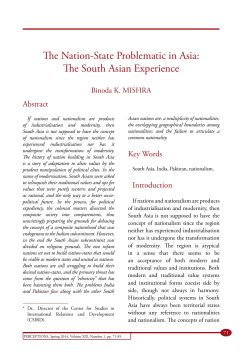 The Nation-State Problematic in Asia: The South Asian Experience