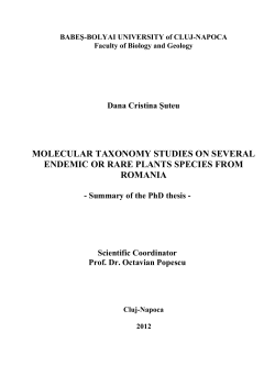 molecular taxonomy studies on several endemic or rare plants