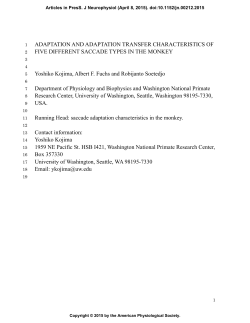 ADAPTATION AND ADAPTATION TRANSFER CHARACTERISTICS
