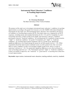 Instrumental Music Educators` Confidence in Teaching Improvisation