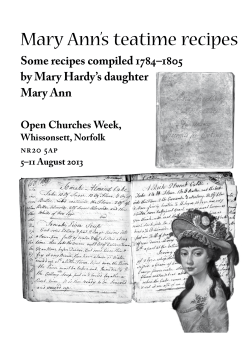 Mary Ann`s teatime recipes