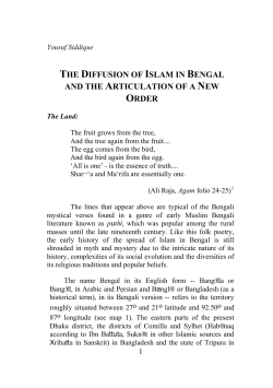 the diffusion of islam in bengal and the articulation of a new order