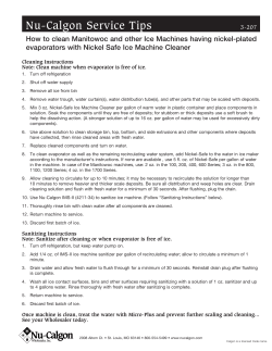 3-207 Cleaning Ice Machines Service Bulletin - Nu