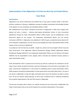 Implementation of the Afghanistan Civil Service New Pay