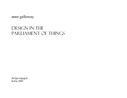 Design in the Parliament of Things.