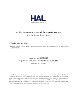 A discrete contact model for crowd motion