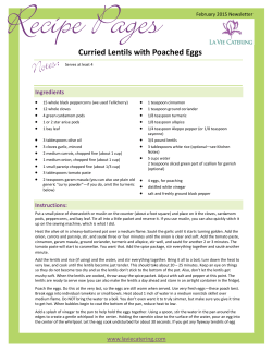 Curried Lentils with Poached Eggs