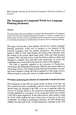 The Treatment of Compound Words in a Language