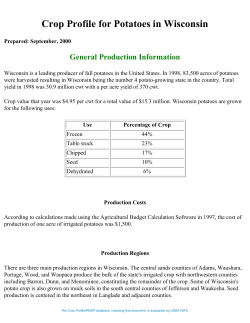 Crop Profile for Potatoes in Wisconsin