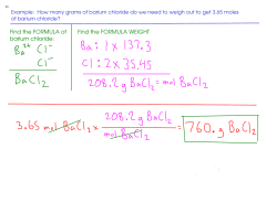 Find the FORMULA of barium chloride: Find the FORMULA WEIGHT