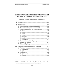 state-sponsored crime: the futility of the economic espionage act