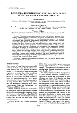 Long-Term Persistence of Song Dialects in the Mountain White