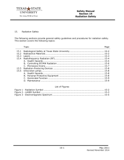 Safety Manual Section 15 Radiation Safety