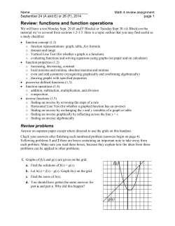 Review: functions and function operations