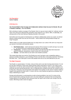 Job Description Junior Creative A Bit About Us: Our Fervent Belief is