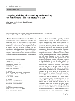 Sampling, defining, characterising and modeling the rhizosphere