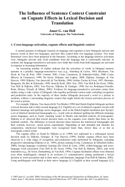 The Influence of Sentence Context Constraint on Cognate Effects in