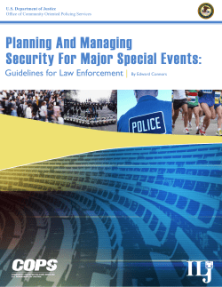 Planning And Managing Security For Major Special Events: