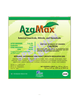 Botanical Insecticide, Miticide, and Nematicide