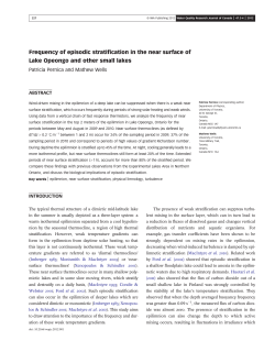 Frequency of episodic stratification in the near surface of Lake