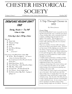 September, 2007 - Chester Historical Society