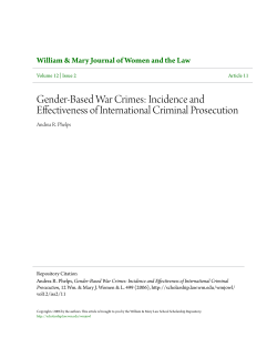 Gender-Based War Crimes: Incidence and Effectiveness of