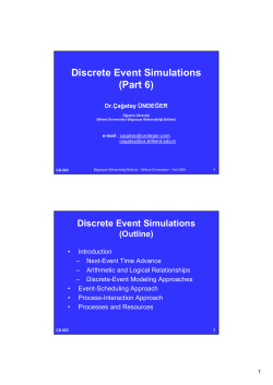 Discrete Event Simulations (Part 6)
